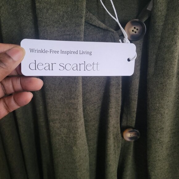 Dear Scarlett Green Knit Poncho Wrap Cape Cardigan (Size: One Size) - Picture 3 of 15